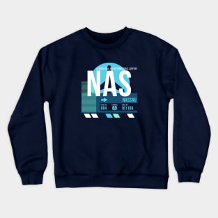 Nassau (NAS) Airport // Sunset Baggage Tag Crewneck Sweatshirt